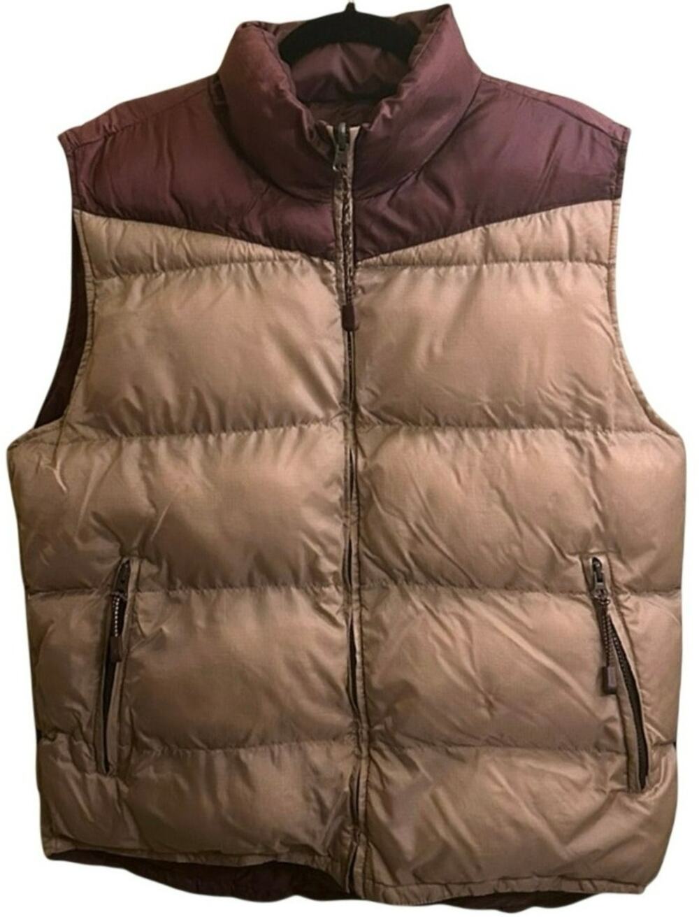 VTG Arizona Jean Co Reversible Puffer Vest Y2K Bronze Tan Gorpcore Large